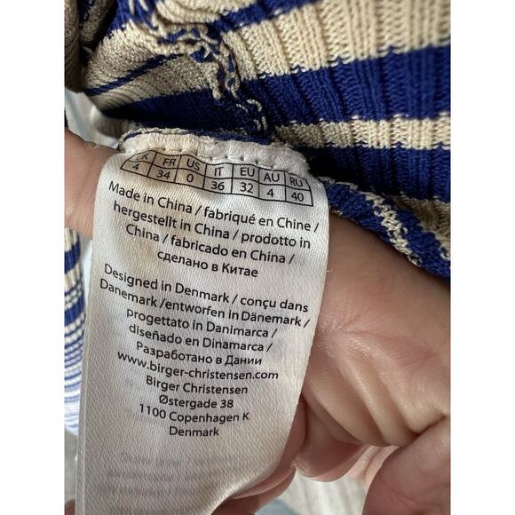 REMAIN Birger Christensen Joy Stripe Sweater In Total Eclipse Comb Size 0 XS - Picture 5 of 8
